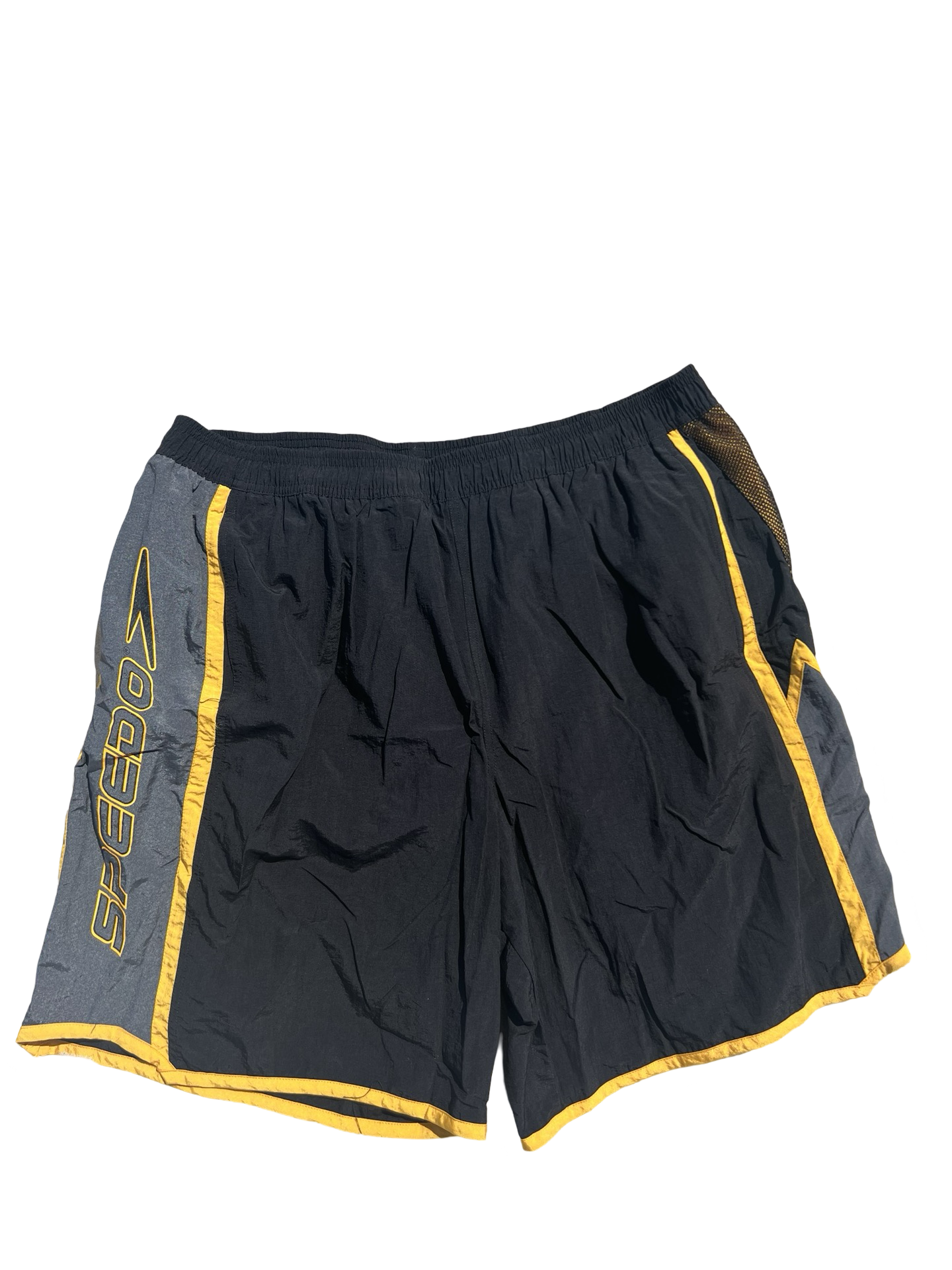 Y2K Speedo Black and Yellow Swim Trunks